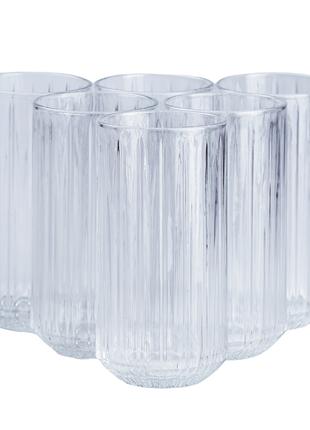 Набор стаканов по 380 мл 6 штук стеклянные прозрачные для лимо...