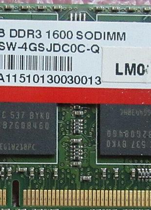 Оперативная память для ноутбука Innodisk SO-DIMM DDR3 4GB 1600...