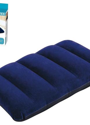 Надувна подушка Intex Велюр (68674) розмір: 48х32 см, синя