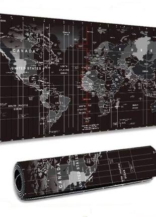 Коврик для мышки и клавиатуры Карта Мира 900*400*3 мм black