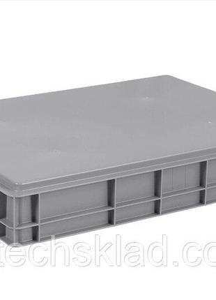 Ящик пластиковый 800х600х120 мм серый сплошной Код/Артикул 132...