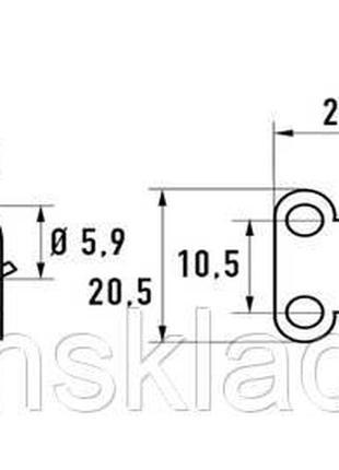 Задвижка нержавеющая 42 SP+PC A2 AISI 305 (80,5 x 22 мм Код/Ар...