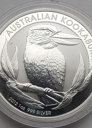 Серебряная монета Кукабарра (Австралия) 2012, 1 доллар 1 унция...
