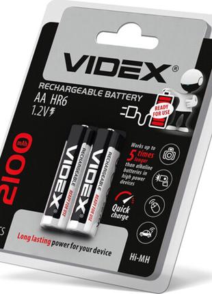 Аккумуляторная батарейка AA (пальчик) HR6 VIDEX 2100mAh блисте...