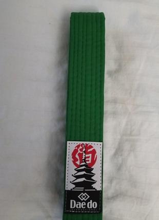 Зелёный пояс для единоборств, каратэ, дзюдо, айкидо, тайквондо.
