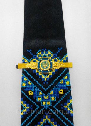 Вышитый галстук черный с зажимом СБУ Код/Артикул 2