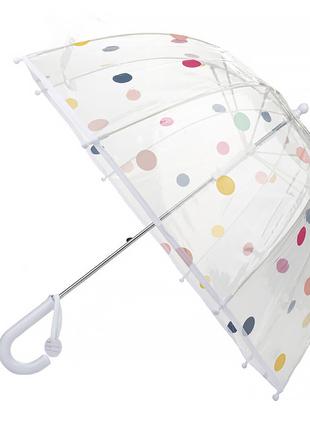 Детский зонт RST RST066 Горошек White прозрачный от дождя и ве...