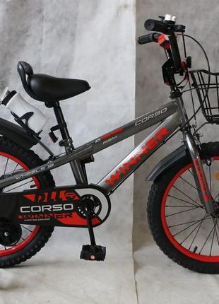 Велосипед 2х колесный 18" CORSO "Winner" стальная рама, ручной...