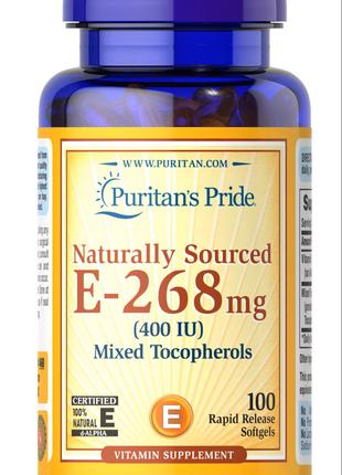 Витамин Е Puritan's Pride Vitamin E-400 I.U 100% Natural Mixed...
