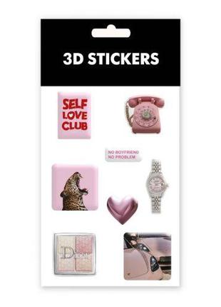 3D стікери "Pink lover " Набір 8 стікерів [tsi238060-ТSІ]