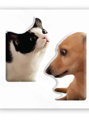 3D-стікер "Кіт і собака меми" [tsi238071-ТSІ]