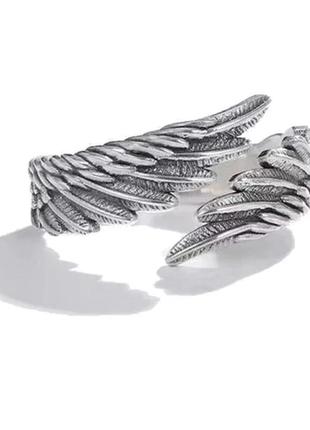 Великолепное кольцо Крылья Ангела серебристое размер регулируемый
