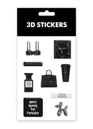 Набор 3D стикеров "Black edition" (8 стикеров)