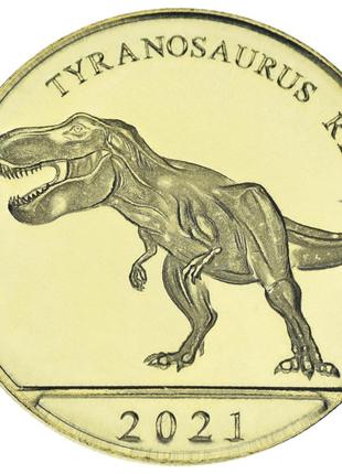 Остров Кюрасао 3 гульдена 2021 UNC Динозавр - Тиранозавр Рекс
