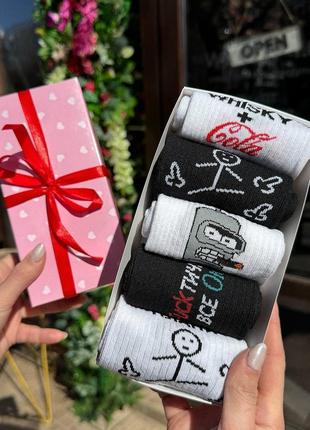 Набір жіночих шкарпеток 36-41 5 пар у подарунковій коробці