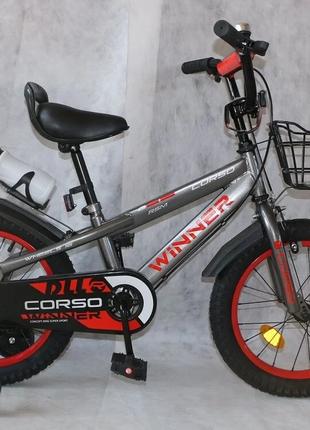 Детский стальной двухколесный велосипед Corso Winner 16" ручно...