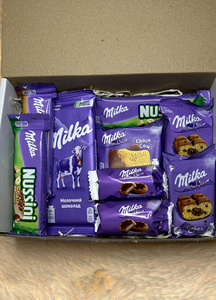 Подарочный бокс с сладостями Milka на день рождения