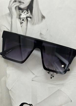Солнцезащитные квадратные очки Черного цвета с градиентом (14604)