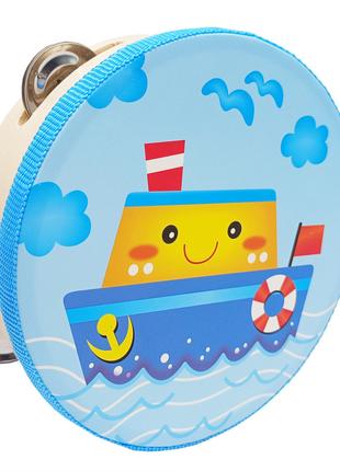 Деревянная игрушка Бубен "Корабль" MD 0367-31 диаметр 15 см