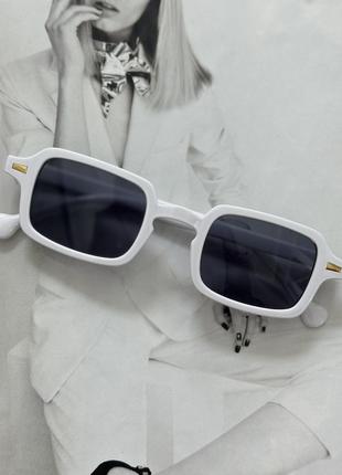 Сонцезахисні окуляри прямокутні унісекс Білий (0721)