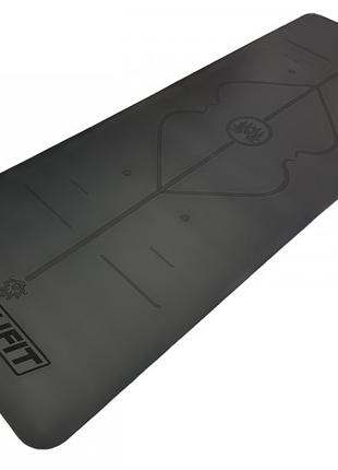 Килимок для йоги професійний EasyFit Pro каучук 5 мм Чорний