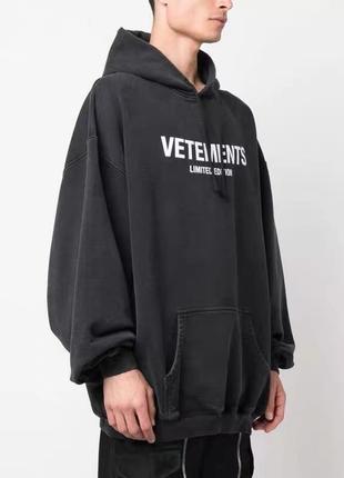 ❗️НОВИНКА❗️Унісекс худі vetements logo limited edition grey h