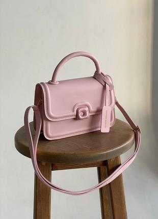 Женская сумка 10208 кросс-боди на ремешке через плечо розовая