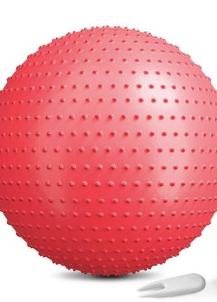 Фітбол масажний Hop-Sport 65 см червоний + насос