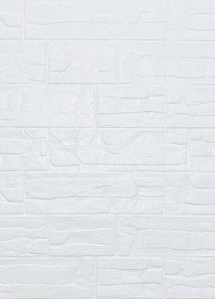 Самоклеящаяся декоративная 3D панель камень Белый рваный кирпи...