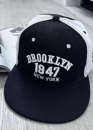 Кепка снепбек (Snapback) Brooklyn 1947 NY Черный с белым 56-61...