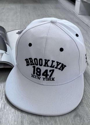 Кепка снепбек (Snapback) Brooklyn 1947 NY Белый 56-61р (9021)
