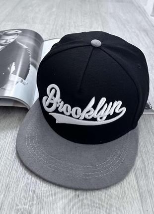 Кепка снепбек (Snapback) Brooklyn NYС Черный с серым 56-61р (9...