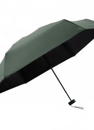 Мини-зонт Lesko 191T Dark Green карманный с чехлом капсулой дл...