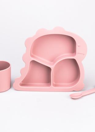 Детский набор силиконовой посуды чашка / тарелка с тремя секци...