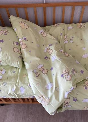 Комплект детского постельного белья в детскую кроватку 100% Хл...