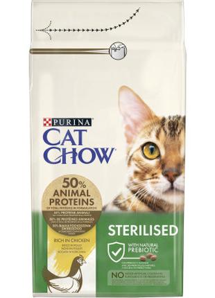 Сухой корм для кошек Purina Cat Chow Sterilised с курицей 1.5 ...