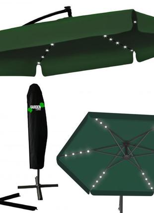 Садовый зонт с LED подсветкой и чехлом 300 см GardenLine GAO15...