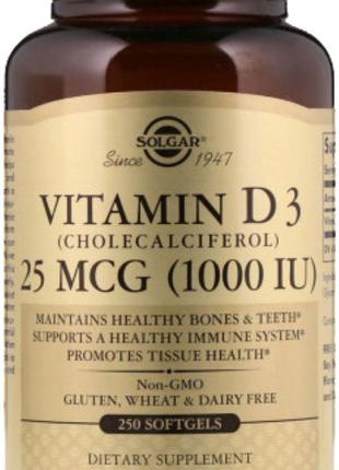 Вітамін Д3 Solgar Vitamin D3 1000 IU 250 soft