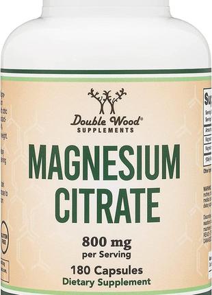 Цитрат магния Double Wood Magnesium Citrate 800 mg 180 capsules