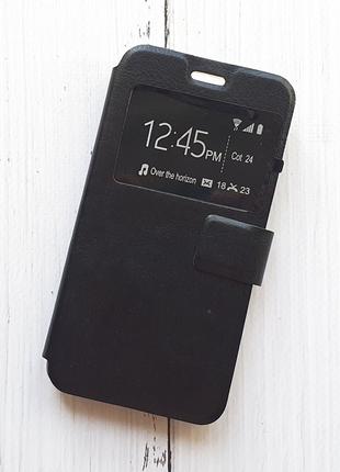 Чехол-книжка Xiaomi Redmi 2 для телефона (с окошком) Черный