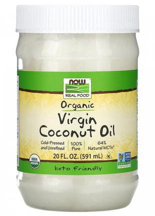Органічна натуральна кокосова олія Now Foods (Organic Virgin C...