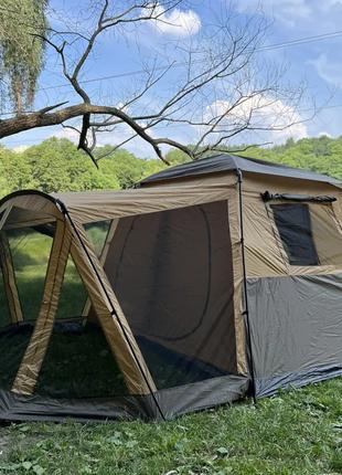 Палатка 6-ти местная туристическая кемпинговая с навесом 220х3...