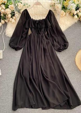Невероятное красивое удлиненное платье черный