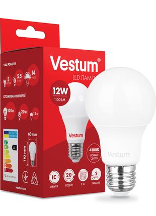 Світлодіодна лампа Vestum A60 12W 4100K 220V E27 1-VS-1103