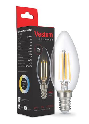 Світлодіодна філаментна лампа Vestum С35 Е14 4Вт 220V 3000К 1-...