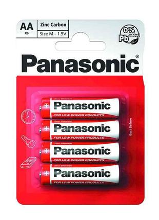 Батарейка сольова R6/AA 4шт (блістер) ТМ Panasonic