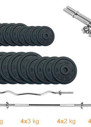 Набір штанга + гантелі металеві Newt Gym Set-HW Home 60 кг
