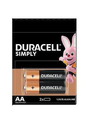 Лужні батарейки Duracell LR6 AA 1.5V 2 шт.
