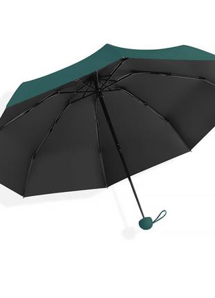 Мини-зонт Lesko 190T Dark Green карманный с чехлом капсулой 10шт