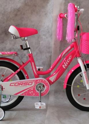 Детский стальной двухколесный велосипед Corso Nice 16" ручной ...